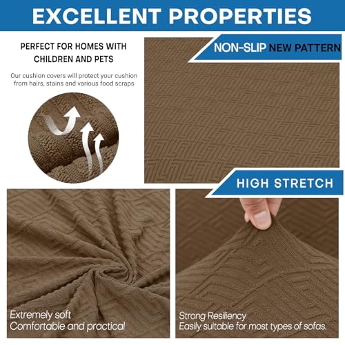 2 Piece Stretch Armchair Sofa Cover (31"-46"(1 Cushion) / Brown)