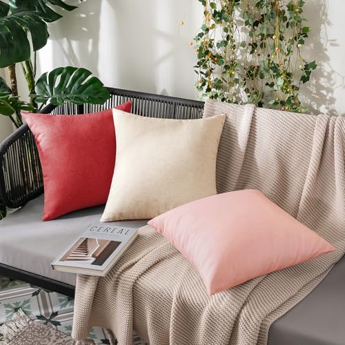Decorative Outdoor Pillow Covers Lumbar Waterproof 12x20 Light Pink (20" x 12" (Pack of 2) / Light Pink)