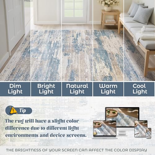 9x12 Area Rug for Living Room (Blue Beige / 9' x 12' (Rectangular))