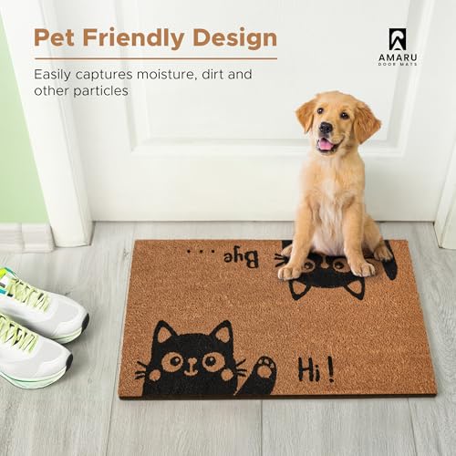 Coir Welcome Mat (Hi-bye Cat / 24x36)