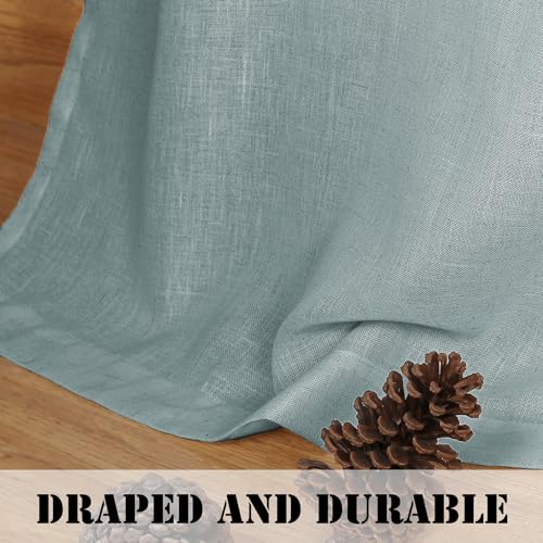 Living Room Linen Curtains (52"W x 54"L (Pack of 2) / Cloud Blue)