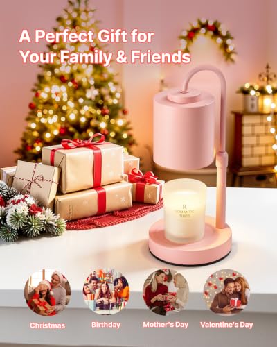 Dimmable Candle Warmer Lamp with Timer (Pink)