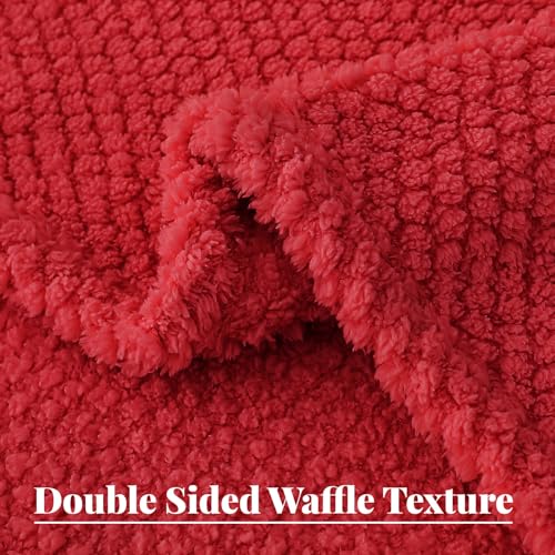 Extra Large Soft Fleece Throw Blanket for Couch (Red / Throw(50x70 In))