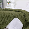 Chunky Knit Throw Blanket for Couch (Yellow Green / 40"x80" (Special Size Throw))