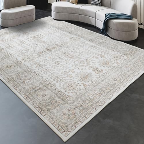 7x9 Area Rugs for Living Room (Cream / 7' x 9' (Rectangular))