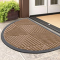 Half Circle Front Door Mat Outside Entrance (Coffee / 29.5" X 17")