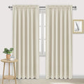 Wide Blackout Curtains for Bedroom 70 x 84 Inch Long Light Beige (Light Beige / 70"W x 84"L (Pack of 2))