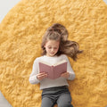 Mustard Yellow Round Rugs for Bedroom (5 Ft Round / Mustard Yellow)