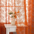Vintage Lace Curtains 102 Inches Long (Burnt Orange / 52"W x 102"L (Pack of 2))