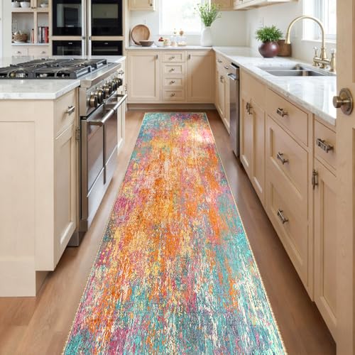 Washable Runner 2'x10' Abstract Area Rug for Hallway Starlight (Starlight / 2' x 10' (Runner))