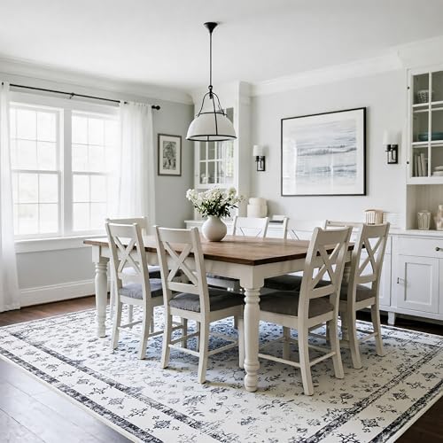 8x10 Washable Area Rugs for Living Room (8' x 10' (Rectangular) / Gray-white)