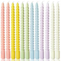 10 Inch Cream Spiral Taper Candles for Home Decoration (Candy)