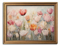 Colorful Spring Flowers Vintage Gold Framed Wall Art 12x16 inch (07-Pastel tulips / 12x16)