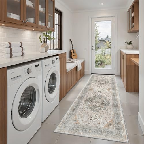 Washable Runner Rug 2x6 Runners for Hallways Soft (Light Taupe Brown / 2' x 6' (Runner))