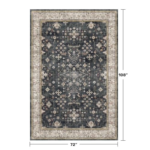 Boho Dining Room Rugs for Under Table (6' x 9' (Rectangular) / Ashen / Multi)
