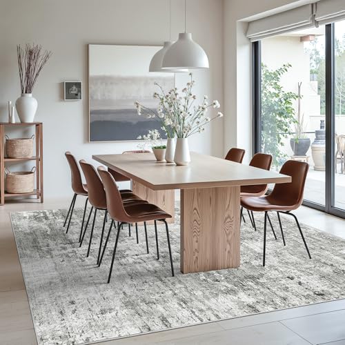 Abstract Rug 8x10 Large Living Room Area Rugs Washable Gray (Gray/White / 8' x 10' (Rectangular))
