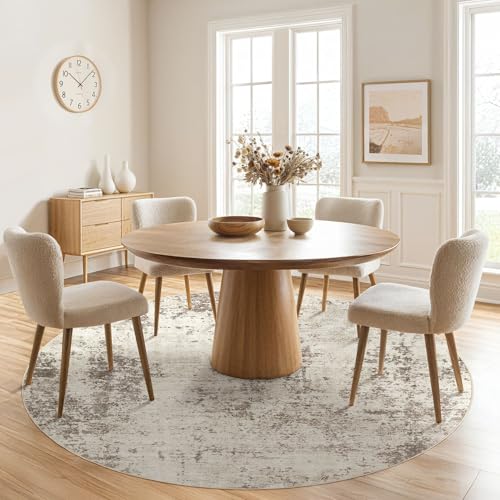 6ft Round Area Rug Living Room Rugs (Dark Brown / 6' (Round))