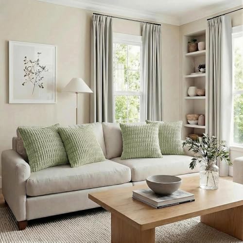 4 Packs Decorative Throw Pillow Covers for Living Room Couch Bed (26" x 26" (Pack of 4) / Sage Green)
