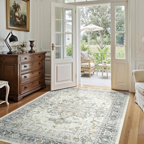 5x7 Taupe Grey Rugs for Bedroom Living Room (Sunflower Grey/Taupe / 5' x 7' (Rectangular))