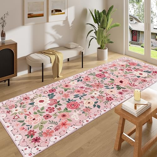 3x8 Kitchen Runner Rug (Pink / 3' x 8' (Rectangular))