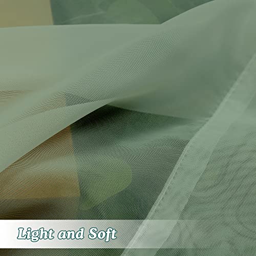 Sage Green Sheer Curtains 72 Inch Length 2 Panels (Sage Green / 42"W x 72"L (Pack of 2))