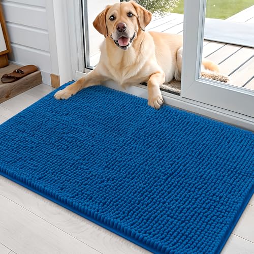 Dog Door Mat for Muddy Paws 35x24 (Deep Navy Blue / 35" X 24")