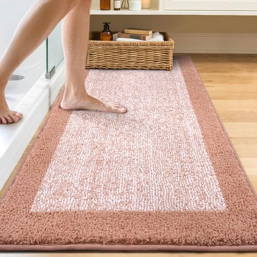60x24 Long Bathroom Rugs Non Slip Washable (Pink / 2' x 5' (Rectangular))