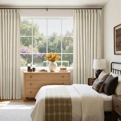 60 Inch Width 120 Inches Long Linen Pinch Pleat Curtains 1 Panel (Linen / 60"W x 120"L (Pack of 1))