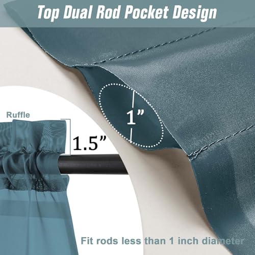 Window Sheer Curtains 54 inch Length (42"W x 54"L (Pack of 2) / Dusty)