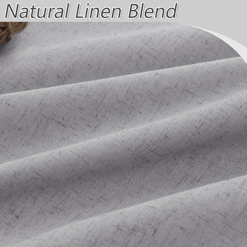 Grey 100% Blackout Curtains 120 Inch Length 2 Panels Set for Living Room Bedroom Back Tab Thermal Insulated Black Out Linen Drapes Room Darkening Window Curtains 52x120 (Grey / 52"W x 120"L (Pack of 2))