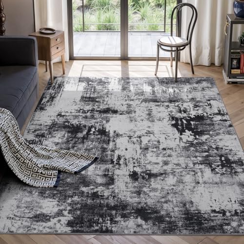 5x7 Area Rugs for Living Room (03-black Grey / 5' x 7' (Rectangular))