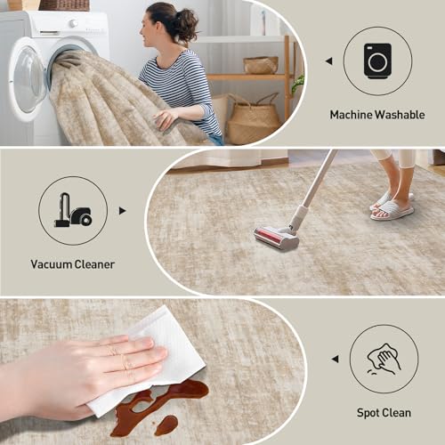 2'6''x8' Runner Rugs Washable Rug (Beige / 2'6" x 8' (Runner))