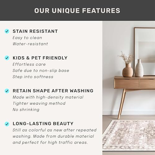 Boho 2x8 Long Runner Rugs for Hallway (2' x 8' (Runner) / Latte / Beige)