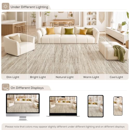 Boho 5x7 Area Rug Living Room Rugs Machine Washable Dark Brown (A-dark Brown / 5' x 7' (Rectangular))