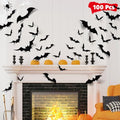 100Pcs Bats Halloween Decorations (Black)