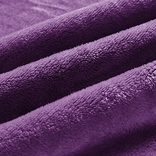 Fleece Blanket Soft Plush Queen Size Bed Blanket Purple 90"x90" (Purple / Queen(90"x90"))