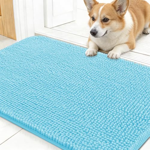 Dog Door Mat for Muddy Paws 24x16 (Blue / 24" X 16")