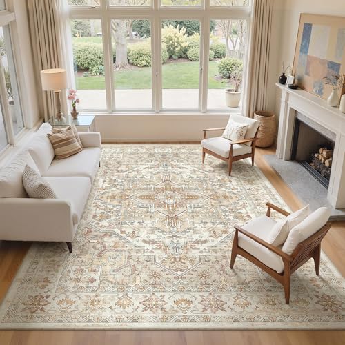 9x12 Area Rugs for Living Room (Orange/Beige / 9' x 12' (Rectangular))
