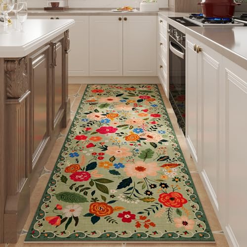 Runner Rug 2x6 Washable (Green / 2' x 6' (Rectangular))