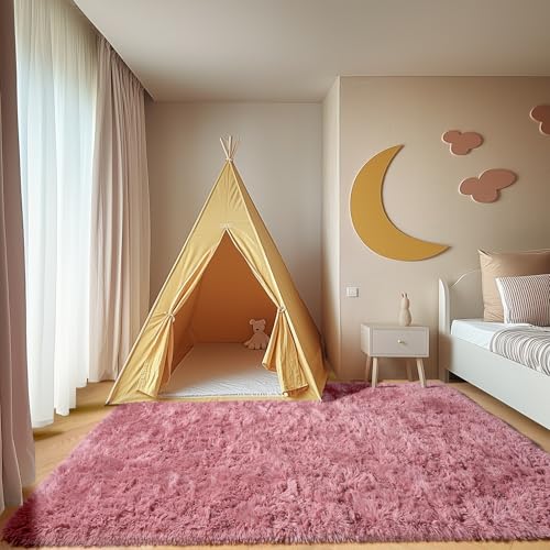 Blush Rugs for Living Room Bedroom (Blush / 5' x 8' (Rectangular))