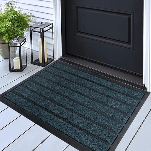 Extra Durable Door Mat Outside Entrance (30" x 17" (Rectangular) / Bright Blue)