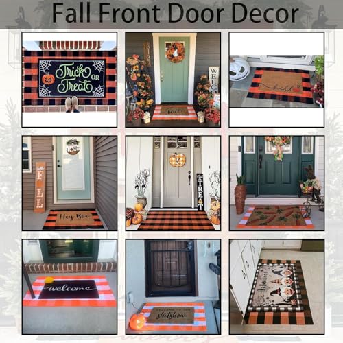 Orange and Black Plaid Rug (Orange & Black Plaid / 2' x 4'3" (Rectangular))