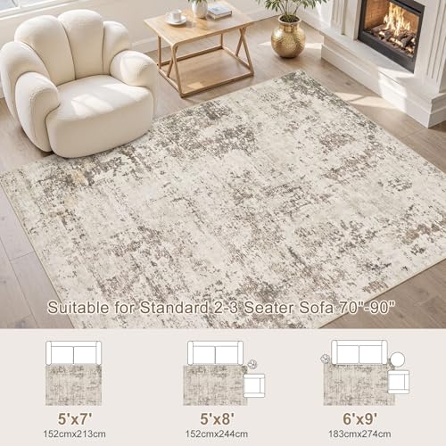 5x7 Area Rug Living Room Rugs (Dark Brown / 5' x 7' (Rectangular))
