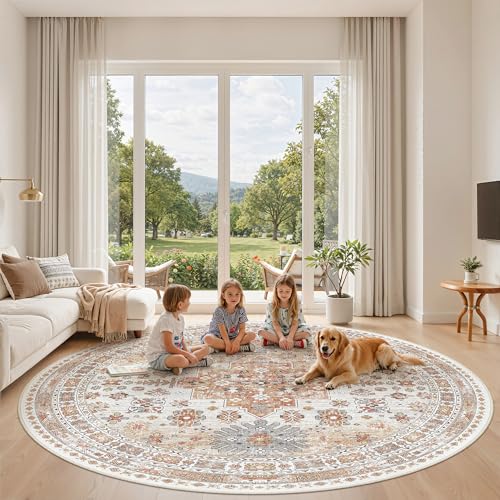 Round Rug 8ft (Orange / 8' (Round))