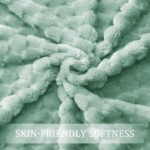 3D Fleece King Size Blanket for Bed (Sage Green / King ( 90x104 IN ))