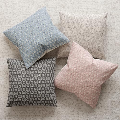 Decorative Floral Print Throw Pillow Covers 22×22 Light Pink (22" x 22" (Pack of 2) / Light Pink)