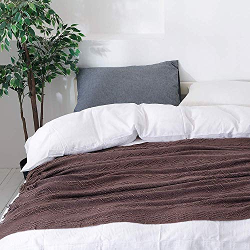 Brown Throw Blanket 60x80 Inch Boho Knitted Soft Throw Sofa Blanket (Brown / 60"x80")