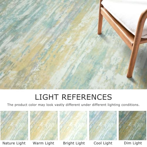 Modern Abstract 3x5 Area Rug Washable Bedroom Rug Light Green Yellow (Light Green Yellow / 3' x 5' (Rectangular))