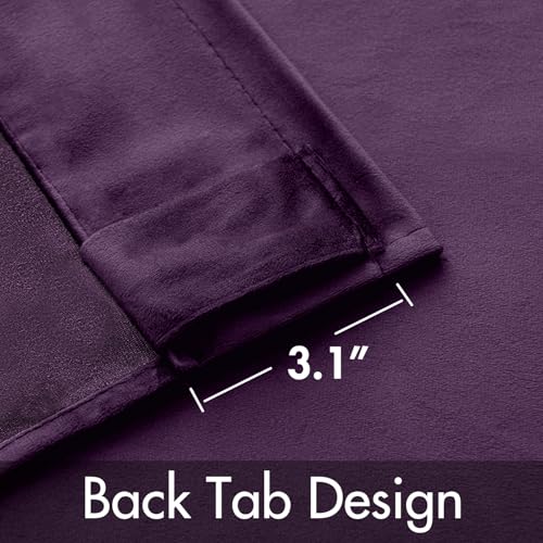 Purple Velvet Curtains 52x84 inches Luxury Blackout Curtains (Purple / 52"W x 84"L (Pack of 2))
