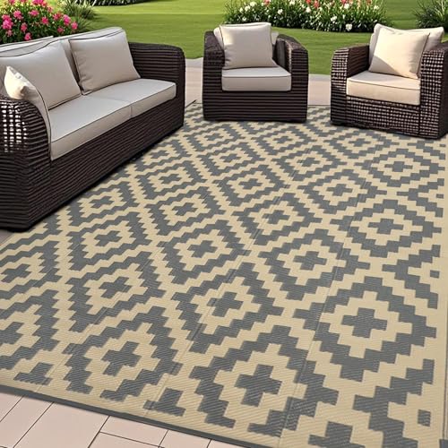 6 x 9 Ft Reversible Mats (Grey & Tan / 6' x 9')